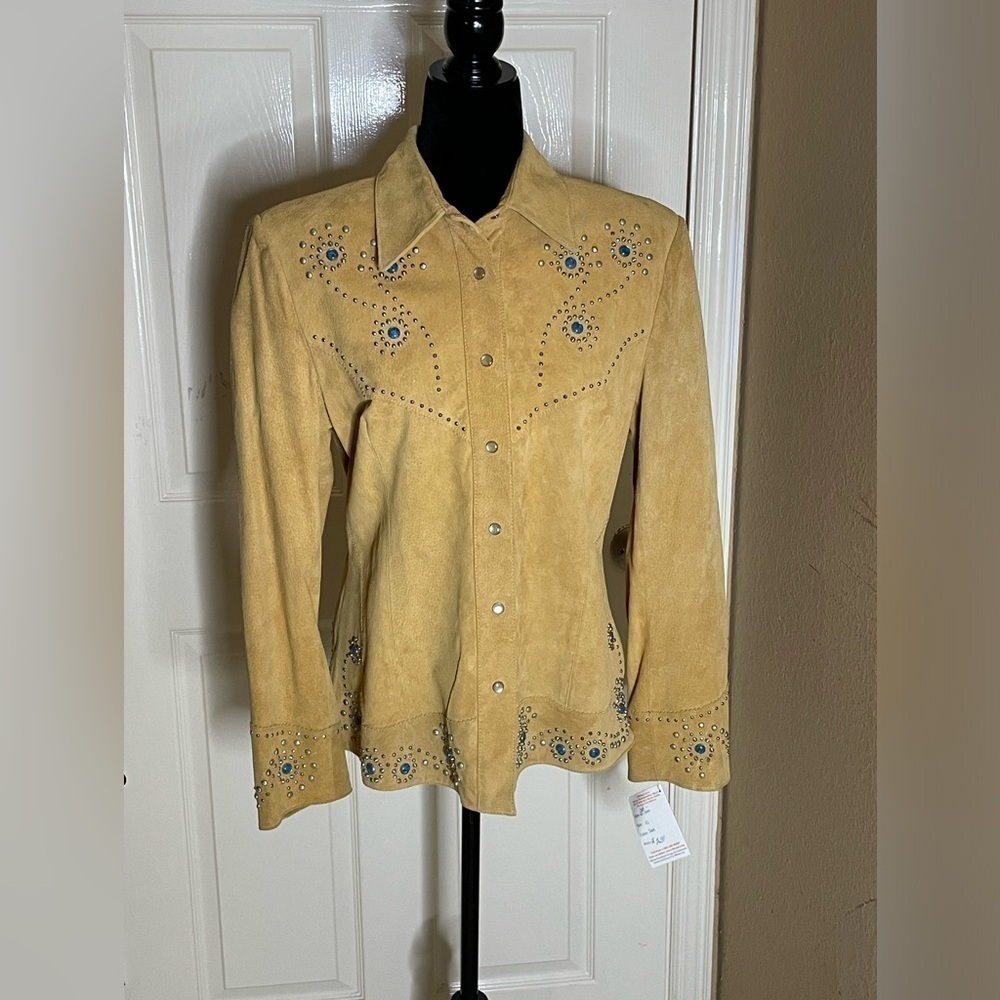 3BWest Women's Suede Leather Jacket Size XL - Picture 6 of 16